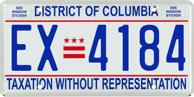 DC license plate EX4184