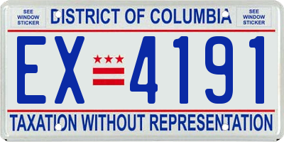 DC license plate EX4191