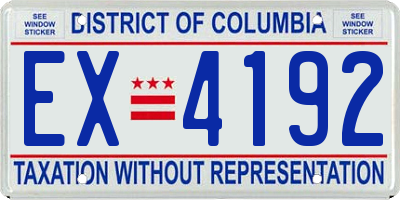 DC license plate EX4192