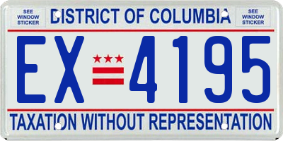 DC license plate EX4195