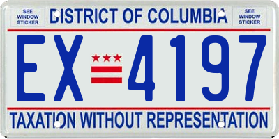 DC license plate EX4197