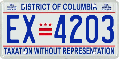 DC license plate EX4203