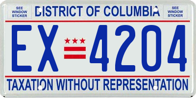 DC license plate EX4204