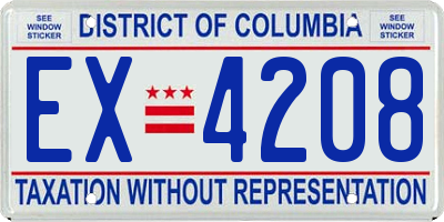 DC license plate EX4208