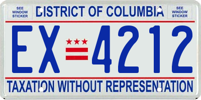 DC license plate EX4212