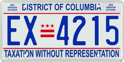 DC license plate EX4215