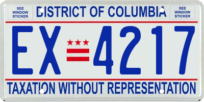 DC license plate EX4217