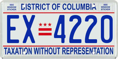 DC license plate EX4220