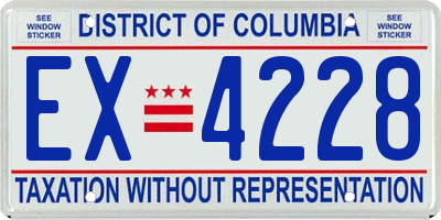 DC license plate EX4228