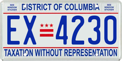 DC license plate EX4230