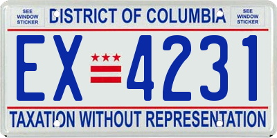DC license plate EX4231