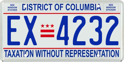 DC license plate EX4232