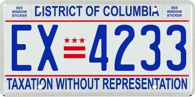 DC license plate EX4233