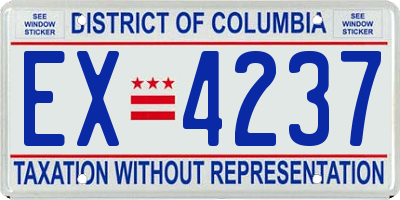 DC license plate EX4237