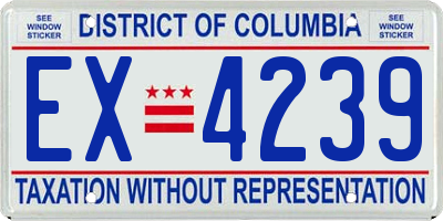DC license plate EX4239