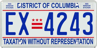 DC license plate EX4243