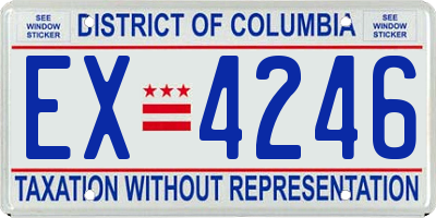 DC license plate EX4246