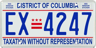 DC license plate EX4247