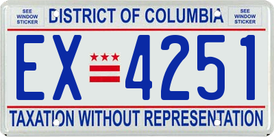 DC license plate EX4251