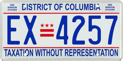 DC license plate EX4257