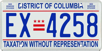 DC license plate EX4258
