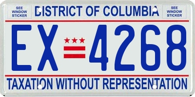 DC license plate EX4268