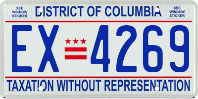 DC license plate EX4269