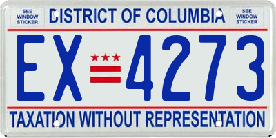 DC license plate EX4273