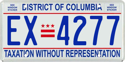 DC license plate EX4277