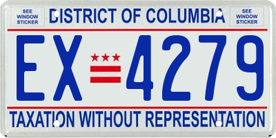 DC license plate EX4279