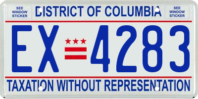 DC license plate EX4283