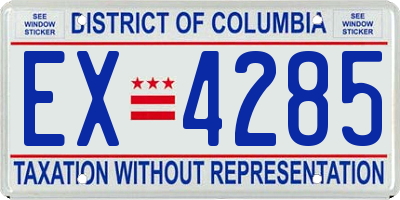 DC license plate EX4285