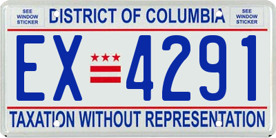 DC license plate EX4291