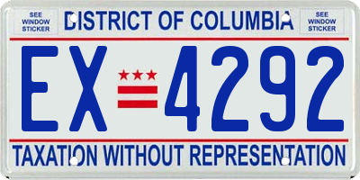 DC license plate EX4292