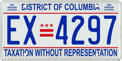 DC license plate EX4297