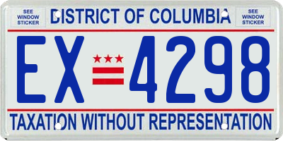 DC license plate EX4298