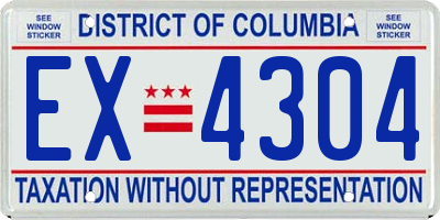 DC license plate EX4304