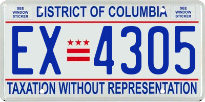 DC license plate EX4305