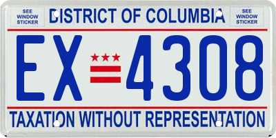 DC license plate EX4308