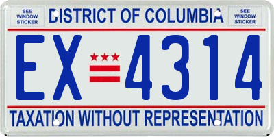 DC license plate EX4314