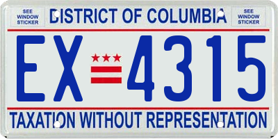 DC license plate EX4315