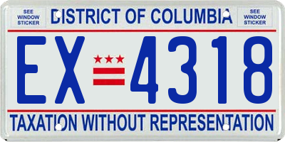 DC license plate EX4318