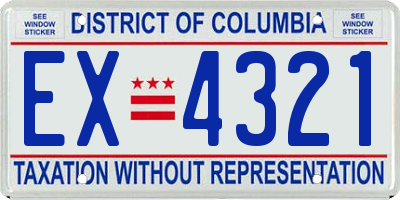 DC license plate EX4321