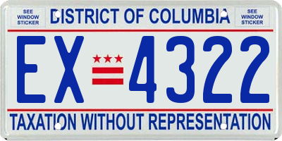 DC license plate EX4322