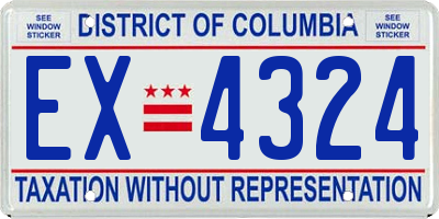 DC license plate EX4324