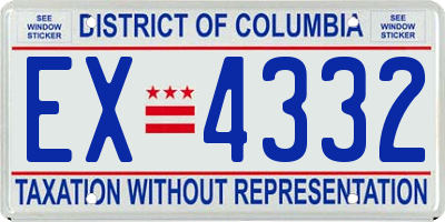 DC license plate EX4332