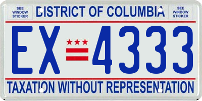 DC license plate EX4333