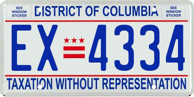DC license plate EX4334
