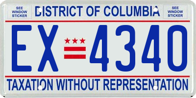 DC license plate EX4340