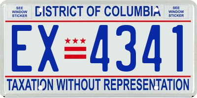 DC license plate EX4341